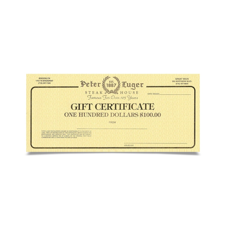 Peter Luger Gift Certificate