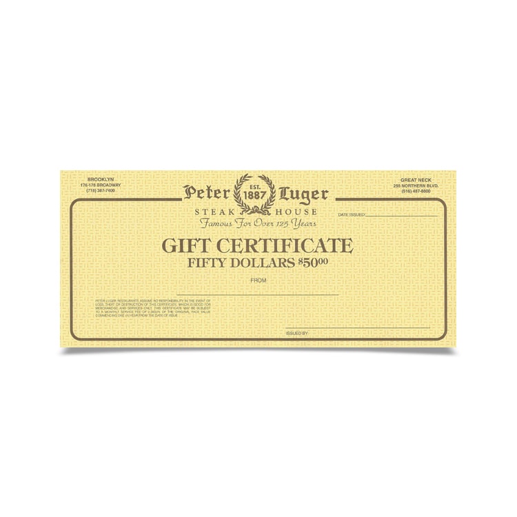 Peter Luger Gift Certificate