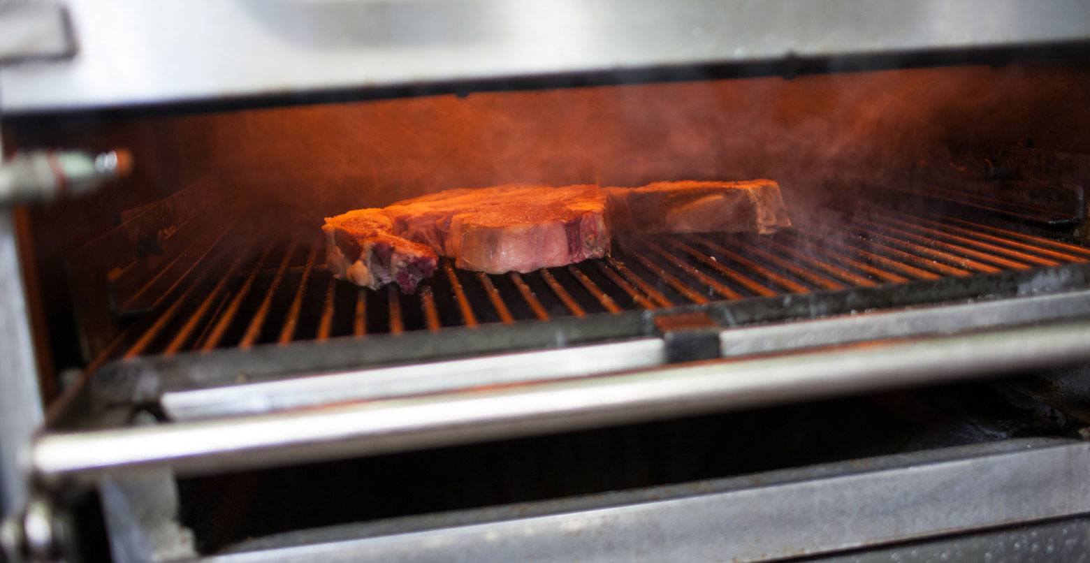 Steak Being Cooked in the Oven